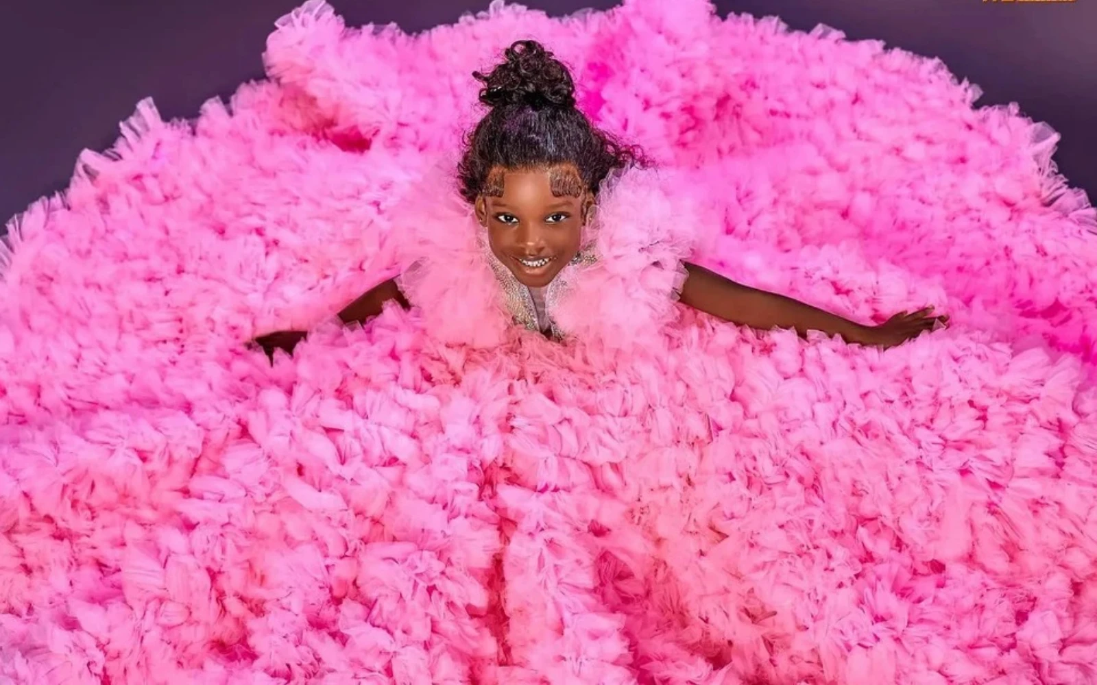 Toddler Girl Tulle Party Dress - ชุดเดรสเด็กผู้หญิงงานแต่งงาน ผ้าทูลล์ฟูฟ่อง หรูหรา คุณภาพดี แต่งระบายลายดอกไม้ สำหรับงานวันเกิด