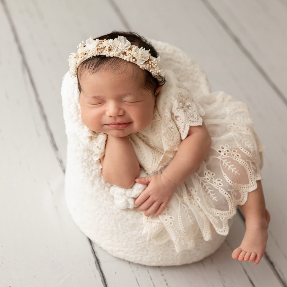 Newborn Baby Girl Romper Floral - ชุดรอมเปอร์ปักลายสำหรับถ่ายภาพเด็กแรกเกิดในสตูดิโอระดับมืออาชีพ เสื้อผ้าสำหรับถ่ายภาพเด็กทารก ชุดเดรสเจ้าหญิงสำหรับเด็กผู้หญิง