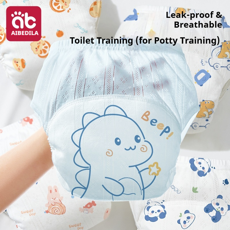 Toddler Training Pants Leak Proof - กางเกงฝึกการขับถ่ายสำหรับเด็กทารกในฤดูร้อน ซักได้ ระบายอากาศได้ดี ป้องกันการรั่วซึม ใช้ซ้ำได้ ผ้าอ้อมแบบกางเกงขาสั้น