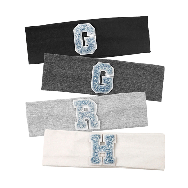 Baby Gear - Geebro เด็กทารกเด็กหญิงตัวอักษรสีฟ้าผ้าฝ้าย Headbands เด็กนุ่มยืดหยุ่น Casual Headwear