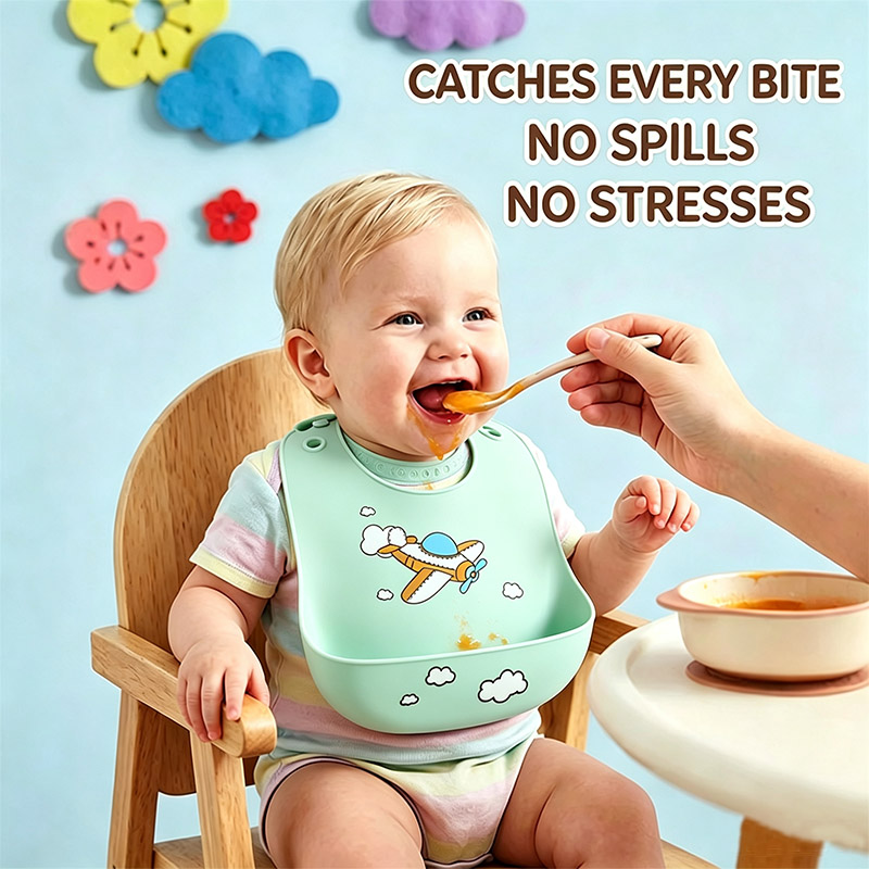Waterproof Baby Bibs Silicone - ผ้ากันเปื้อนซิลิโคนสำหรับเด็ก ผ้ากันเปื้อนซิลิโคนกันน้ำสำหรับเด็ก พร้อมผ้ากันเปื้อนซิลิโคนแบบนุ่มปรับได้ ง่ายต่อการทำความสะอาด ผ้ากันเปื้อนสำหรับเด็กทารก