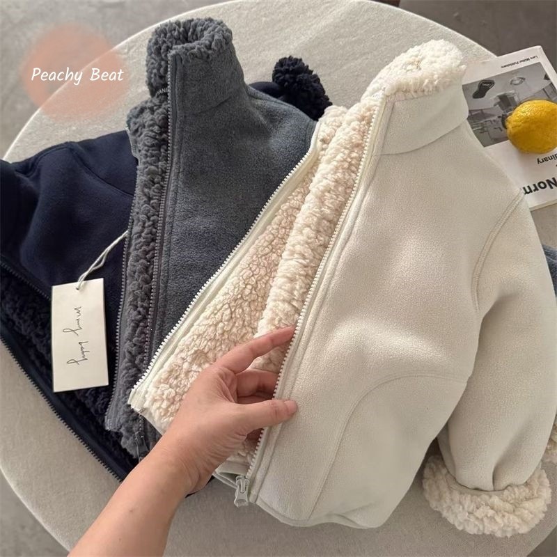 Toddler Boy Winter Fleece Jacket - เสื้อแจ็คเก็ตขนเฟอร์เทียมสำหรับเด็กผู้หญิงและเด็กผู้ชาย แฟชั่นสำหรับเด็กทารกและเด็กเล็ก เสื้อโค้ทกันหนาวแบบหนา บุด้วยผ้าฟลีซ สำหรับฤดูหนาว เสื้อผ้าเด็กอายุ