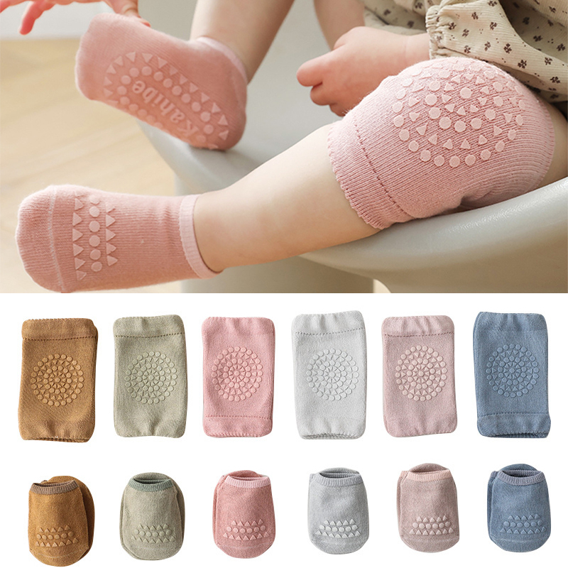 Unisex Baby Socks Non Slip - ความปลอดภัยเด็กเข่า Pads ถุงเท้าชุดถุงเท้ากันลื่นข้อศอกเบาะ Kneecap ฤดูร้อนเด็ก Crawling