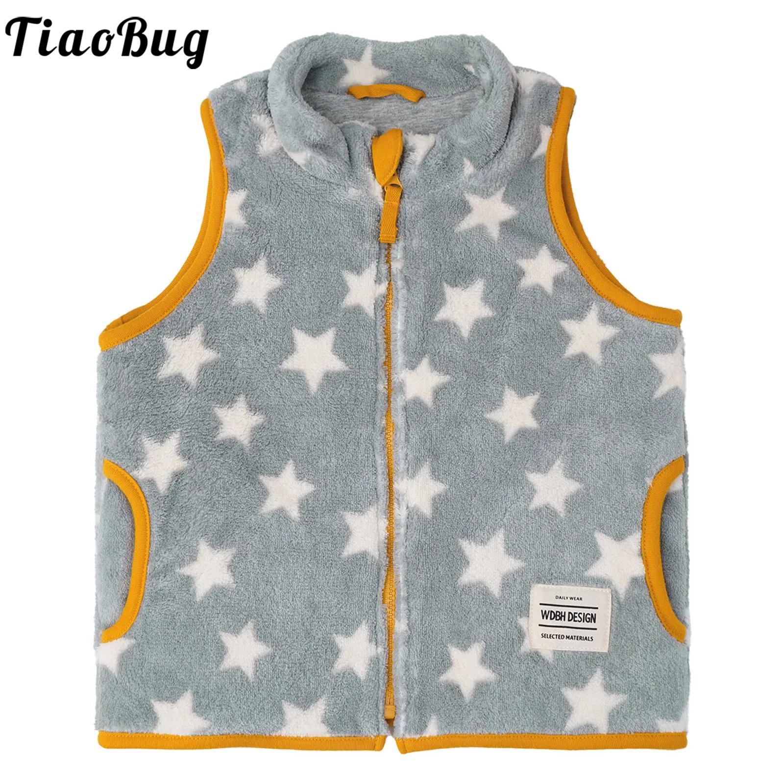 Toddler Boy Winter Fleece Jacket - เสื้อกั๊กเด็กเล็ก ผ้าฟลีซ สำหรับฤดูใบไม้ร่วงและฤดูหนาว แบบไม่มีแขน ลายดาว/หัวใจ/ลายสก็อต มีซิป