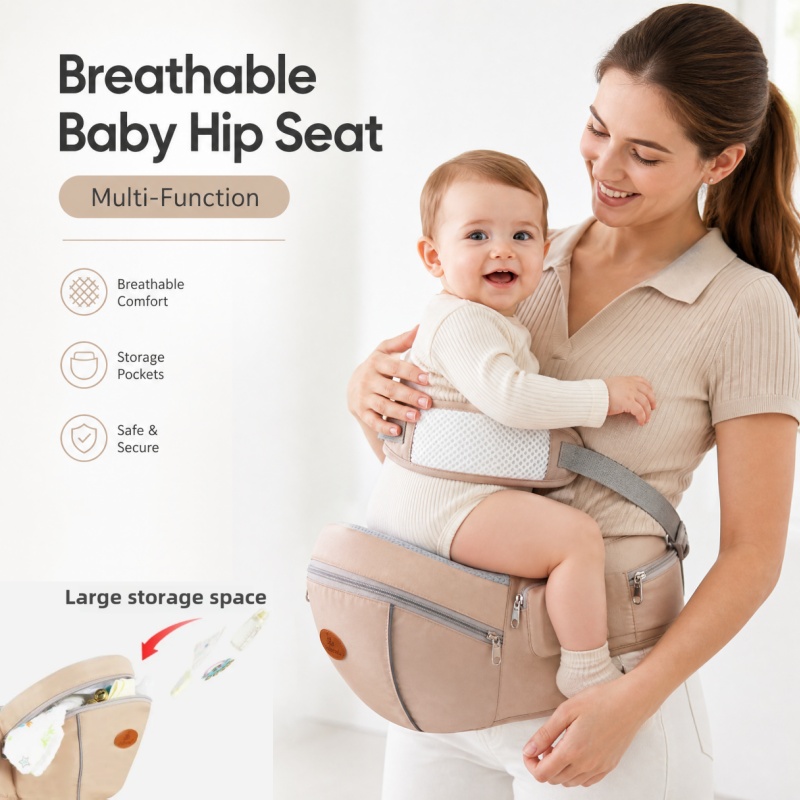 Ergonomic Baby Carrier Newborn To Toddler - เป้อุ้มเด็กแบบสะพายหน้า ระบายอากาศได้ดี น้ำหนักเบา สำหรับเด็กแรกเกิดและเด็กเล็ก พร้อมพยุงหลังและกระเป๋า