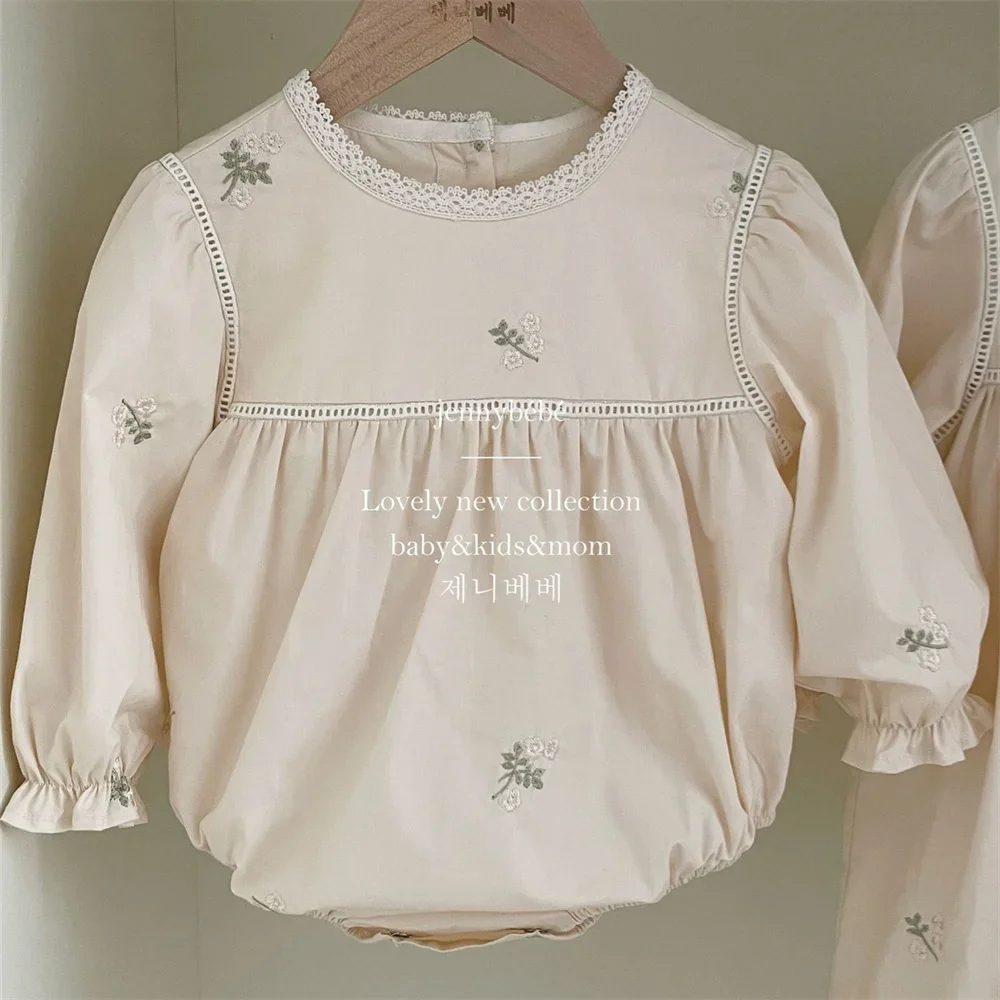 เด็กทารกปักดอกไม้Romperแขนยาวเ - Newborn Baby Girl Romper Floral บทวิจารณ์และราคา