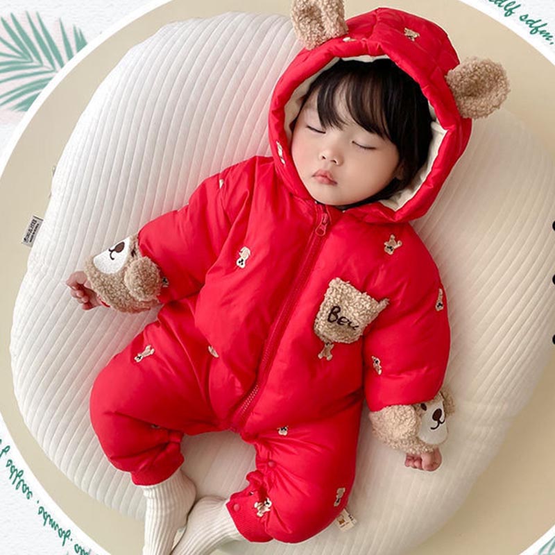 ฤดูหนาวทารกแรกเกิดทารกRomper T - Cotton Baby Onesies Zipper บทวิจารณ์และราคา