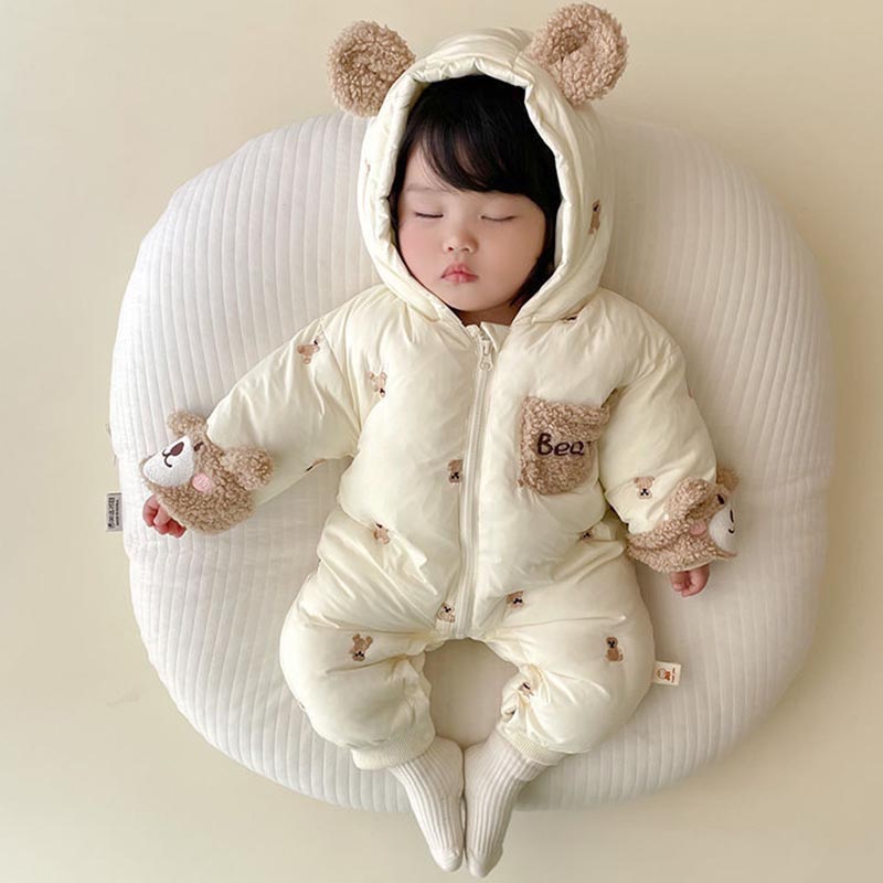 ฤดูหนาวทารกแรกเกิดทารกRomper T - Cotton Baby Onesies Zipper บทวิจารณ์และราคา