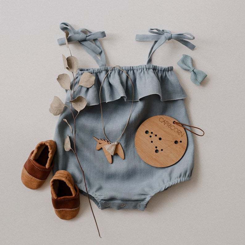 เสื้อผ้าเด็กผู้หญิงฤดูร้อน Rom - Baby Summer Linen Sleeveless Jumpsuit บทวิจารณ์และราคา