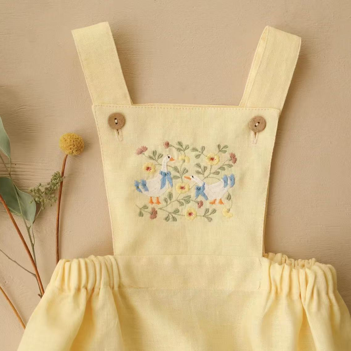 ชุดจั๊มสูทเด็กสไตล์ชนบท คอลเลค - Baby Summer Linen Sleeveless Jumpsuit บทวิจารณ์และราคา