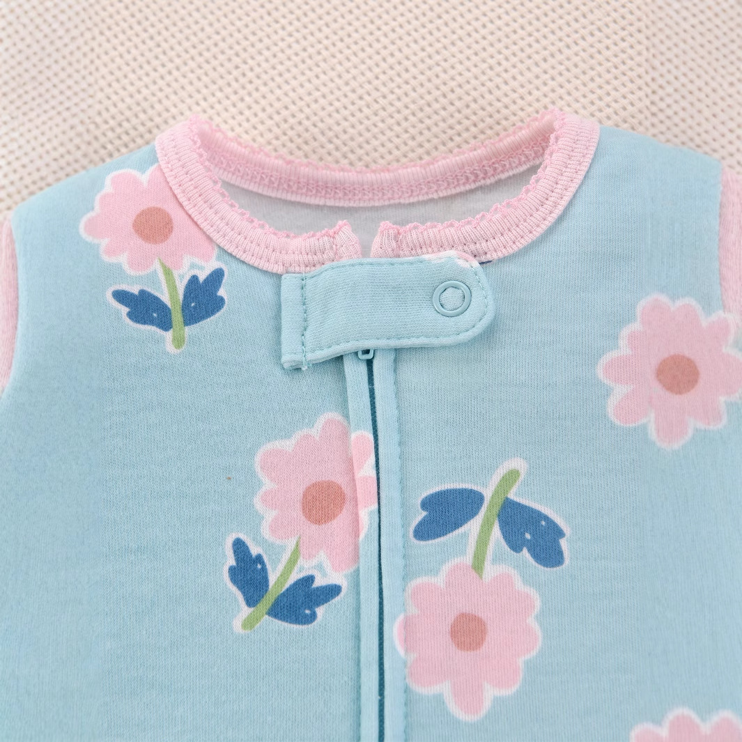 ชุดนอนเด็กแรกเกิดผ้าฝ้ายแท้ลาย - Cotton Baby Onesies Zipper บทวิจารณ์และราคา