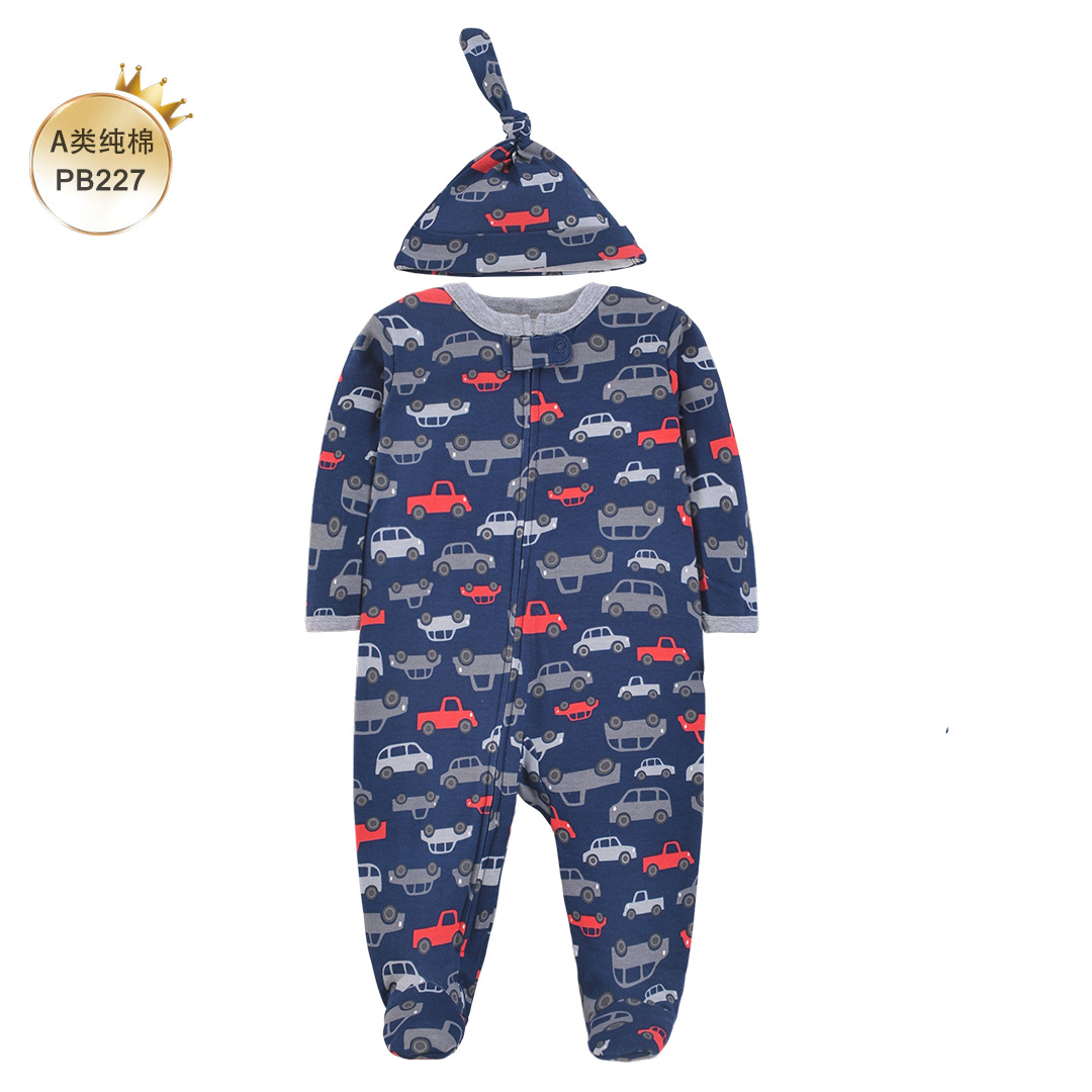 ชุดนอนเด็กแรกเกิดผ้าฝ้ายแท้ลาย - Cotton Baby Onesies Zipper บทวิจารณ์และราคา