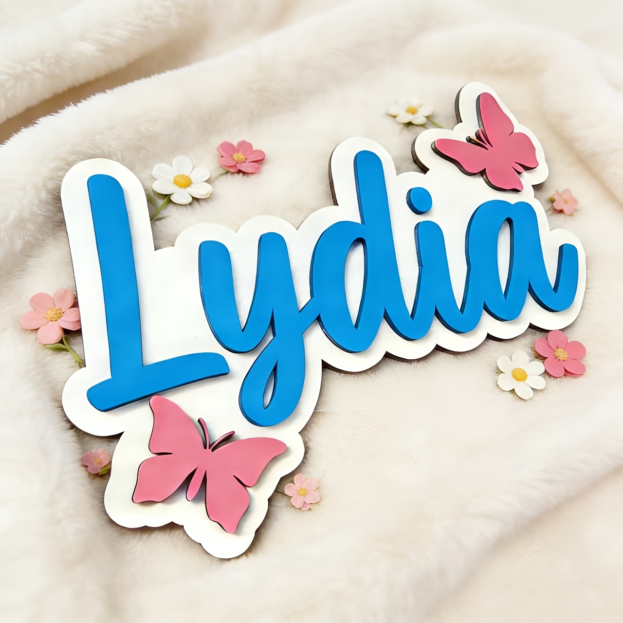 ป้ายชื่อห้องรูปผีเสื้อสีฟ้าและ - Nursery บทวิจารณ์และราคา