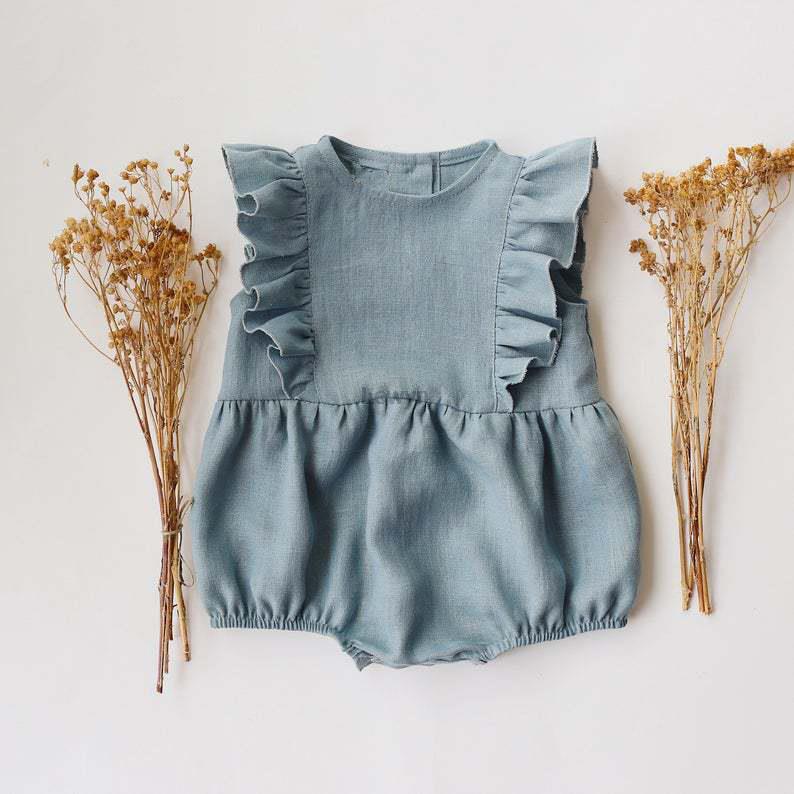 ฤดูร้อนทารกแรกเกิดทารกเด็กทารก - Baby Summer Linen Sleeveless Jumpsuit บทวิจารณ์และราคา