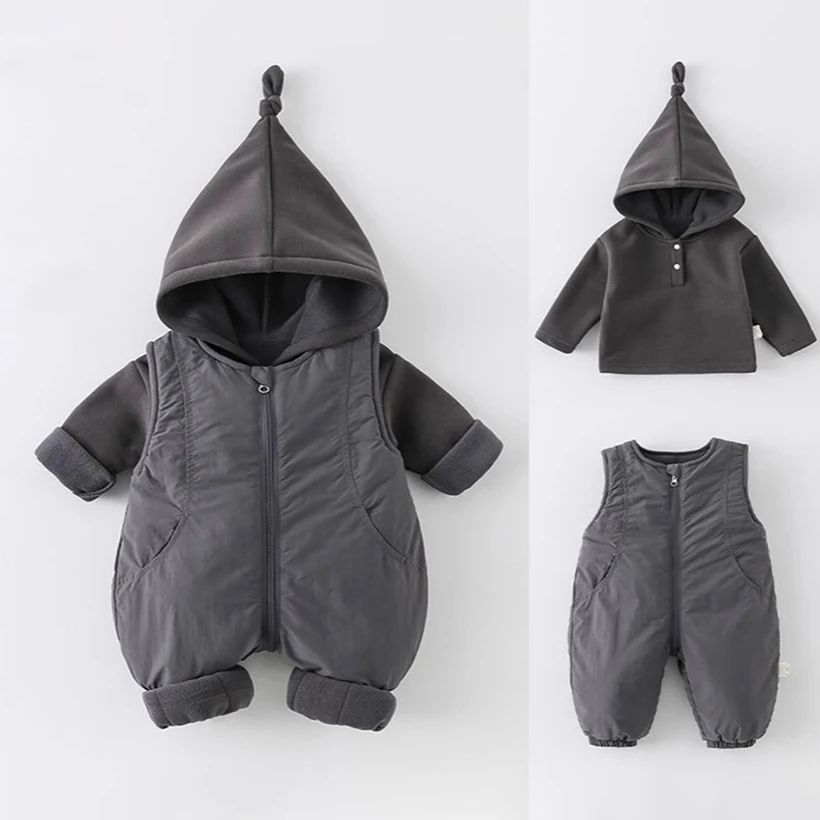 ชุดรอมเปอร์เด็กทารกผ้าฝ้ายหนาน - Cotton Baby Onesies Zipper บทวิจารณ์และราคา