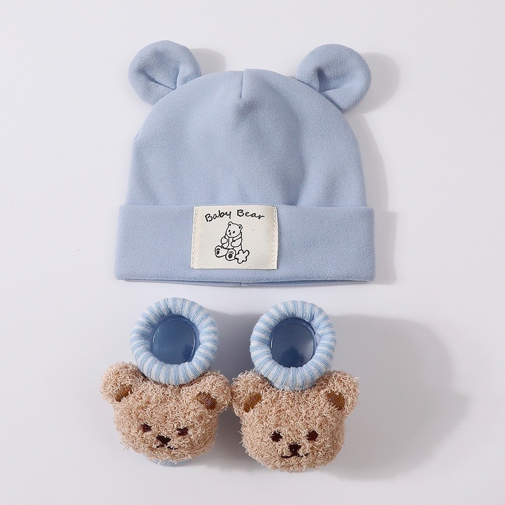 ชุดหมวกและถุงเท้าเด็กน่ารัก 2  - Infant Beanie Hat With Ears บทวิจารณ์และราคา
