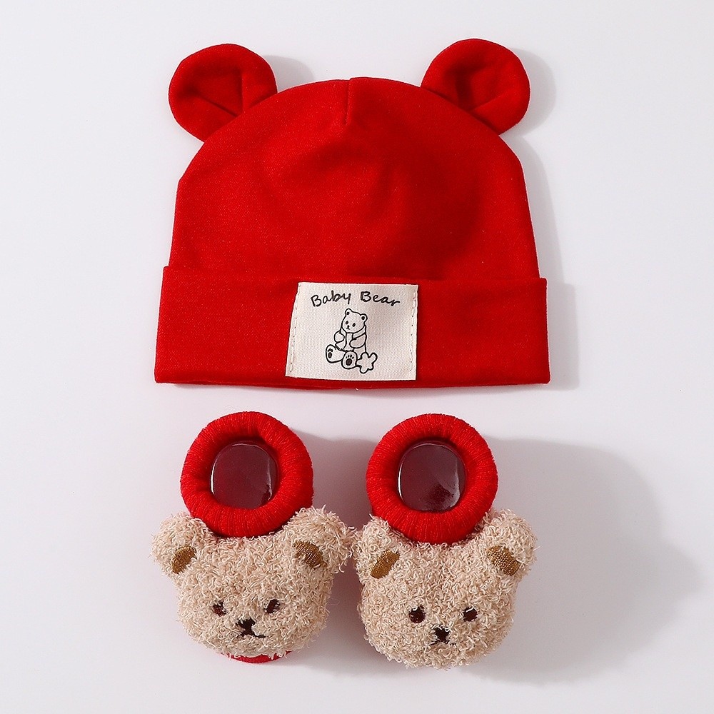 ชุดหมวกและถุงเท้าเด็กน่ารัก 2  - Infant Beanie Hat With Ears บทวิจารณ์และราคา