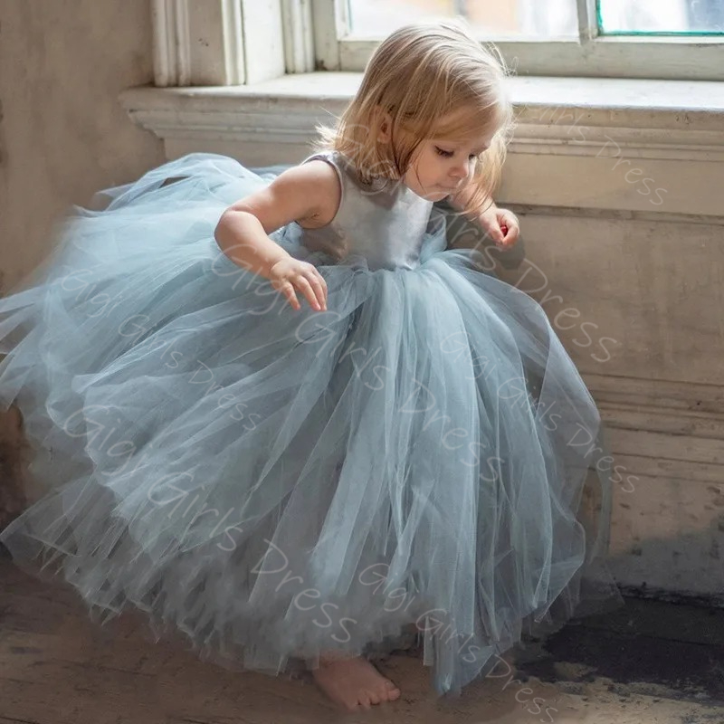 ชุดเดรสเด็กผู้หญิงสีฟ้าสำหรับง - Toddler Girl Tulle Party Dress บทวิจารณ์และราคา
