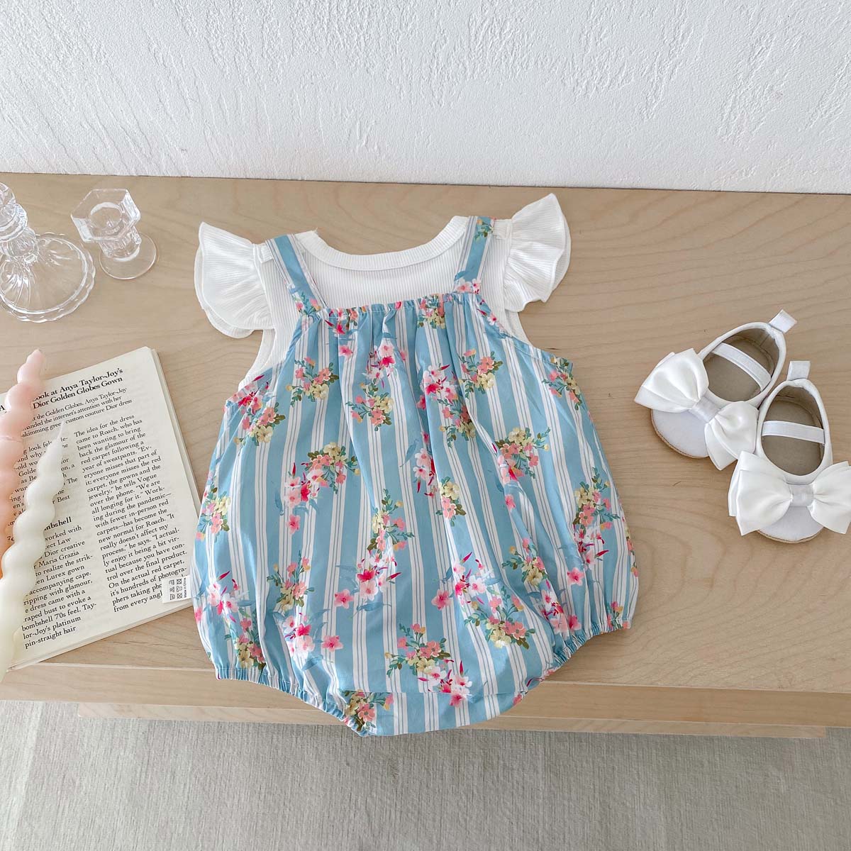 ชุดบอดี้สูทเด็กผู้หญิง2ชิ้นชุด - Newborn Baby Girl Romper Floral บทวิจารณ์และราคา