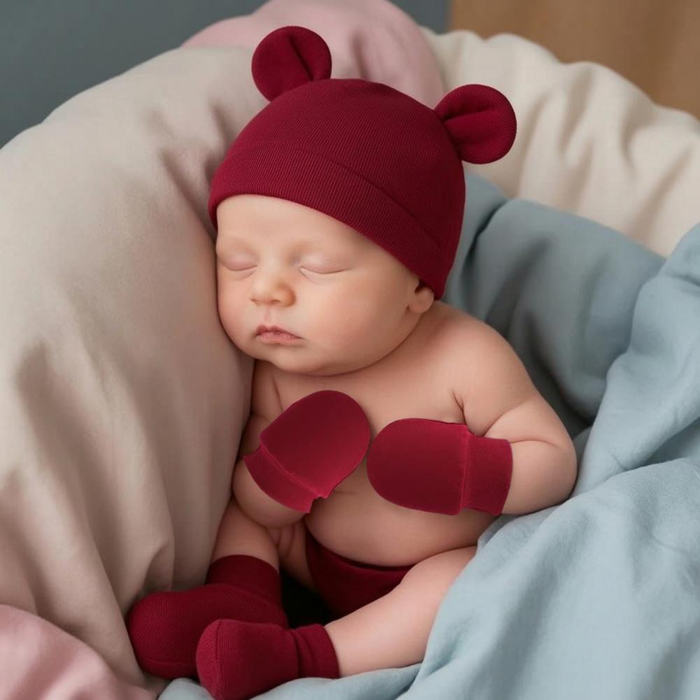 ถุงมือกันรอยขีดข่วนสำหรับเด็กท - Infant Beanie Hat With Ears บทวิจารณ์และราคา