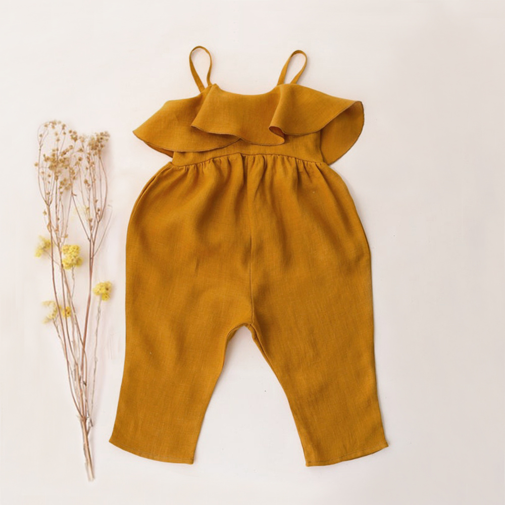 ชุดหมีเสื้อผ้าเด็กเด็กผู้หญิงฤ - Baby Summer Linen Sleeveless Jumpsuit บทวิจารณ์และราคา