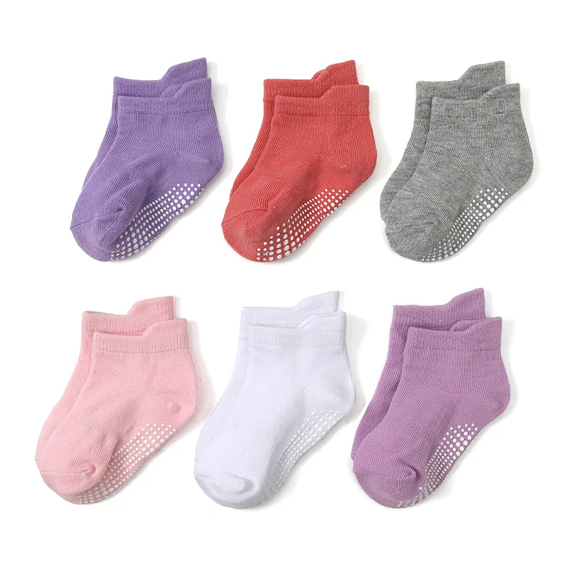 ถุงเท้าเด็ก 6 คู่ ลายทาง ผ้าฝ้ - Unisex Baby Socks Non Slip บทวิจารณ์และราคา