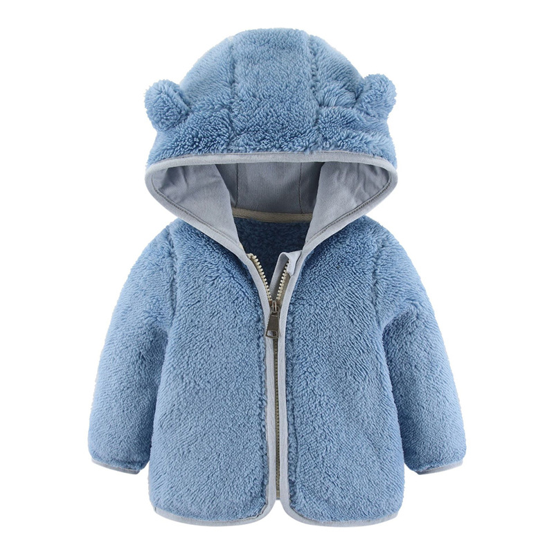 แจ็กเก็ตมีฮู้ดและซิปน่ารักลำลอ - Toddler Boy Winter Fleece Jacket บทวิจารณ์และราคา