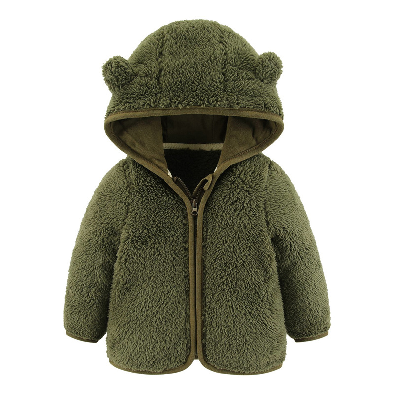 แจ็กเก็ตมีฮู้ดและซิปน่ารักลำลอ - Toddler Boy Winter Fleece Jacket บทวิจารณ์และราคา