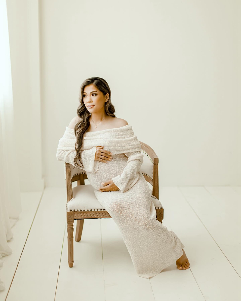 ชุดถ่ายภาพคนท้อง แขนยาว ผ้าถัก - Maternity Wear บทวิจารณ์และราคา