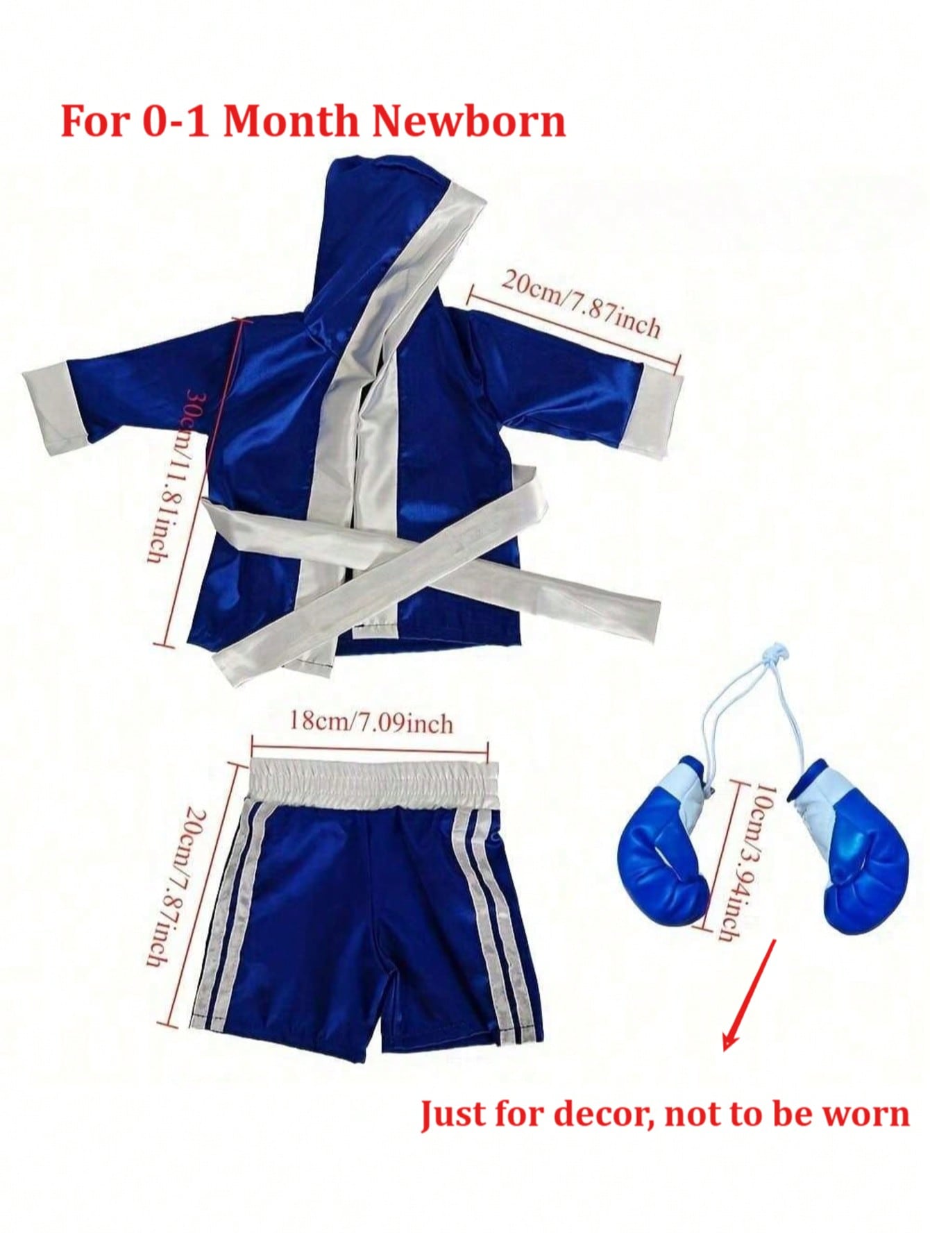 ชุดถ่ายภาพเด็กแรกเกิด ชุดนักมว - Infant Photography Props Outfit บทวิจารณ์และราคา