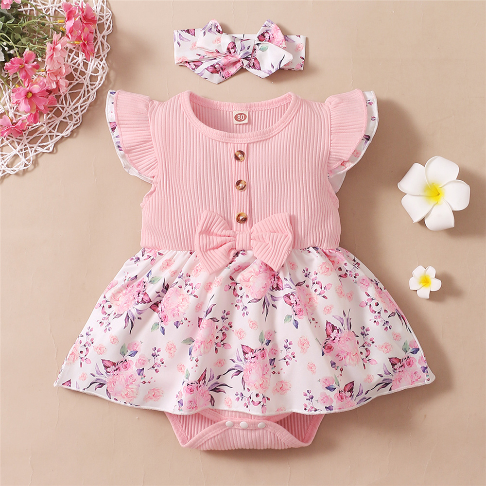 0-18เดือนชุดชั้นนอกลายดอกไม้เด - Newborn Baby Girl Romper Floral บทวิจารณ์และราคา