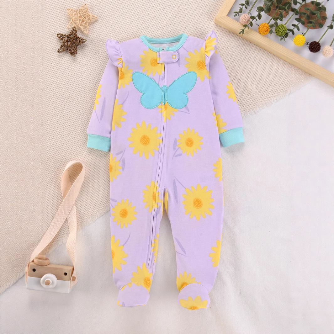 ชุดนอนเด็กแรกเกิดผ้าฝ้ายแท้ ลา - Cotton Baby Onesies Zipper บทวิจารณ์และราคา