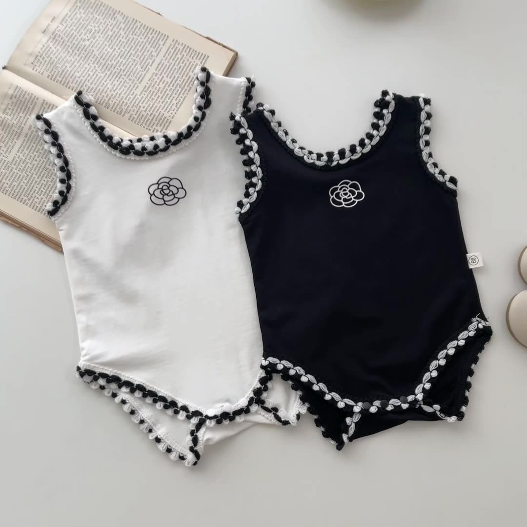 เด็กทารกเด็กผู้หญิงผ้าฝ้ายผ้าล - Baby Summer Linen Sleeveless Jumpsuit บทวิจารณ์และราคา