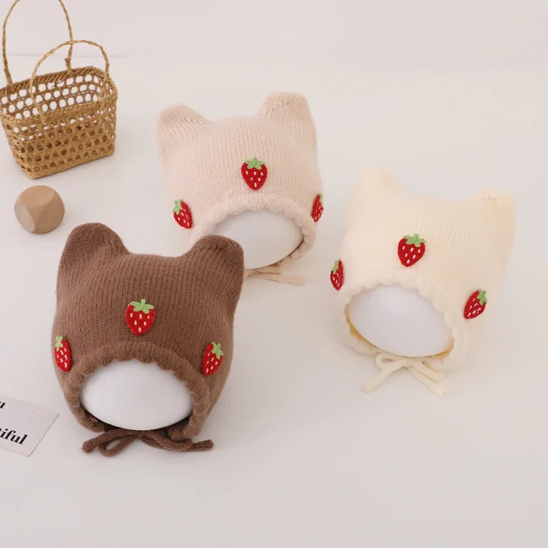 หมวกเด็กผู้หญิงสำหรับฤดูใบไม้ร - Infant Beanie Hat With Ears บทวิจารณ์และราคา
