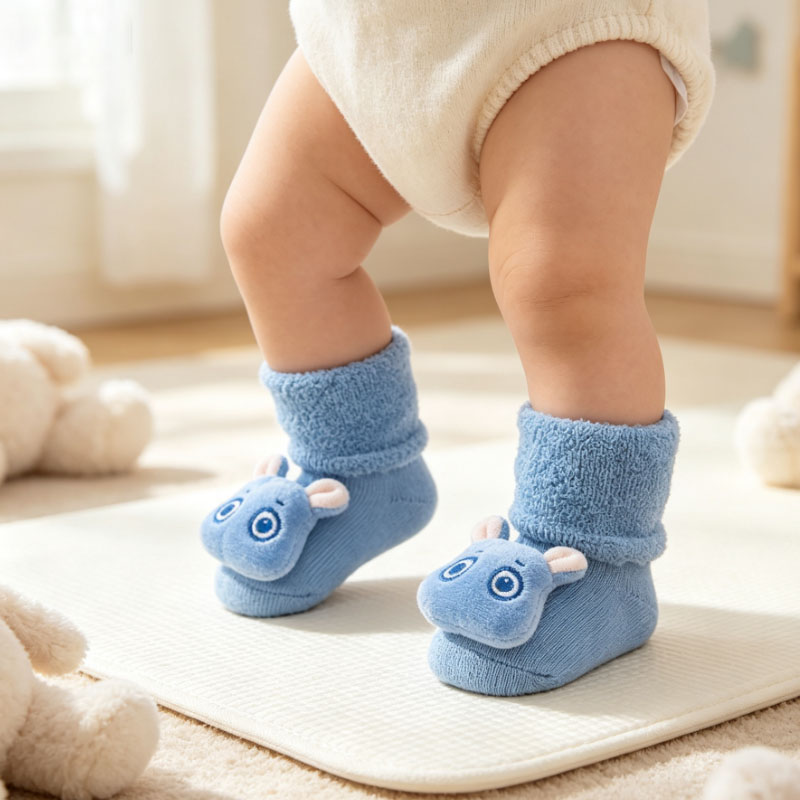 1/3/5 คู่ ถุงเท้าเด็กหนานุ่มแบ - Unisex Baby Socks Non Slip บทวิจารณ์และราคา