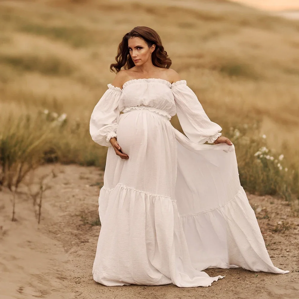 เซ็กซี่ปิดไหล่ Retro คลอดบุตรก - Maternity Wear บทวิจารณ์และราคา