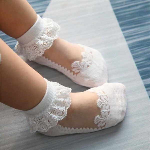 ถุงเท้าเด็กอ่อนลายลูกไม้ดอกไม้ - Unisex Baby Socks Non Slip บทวิจารณ์และราคา