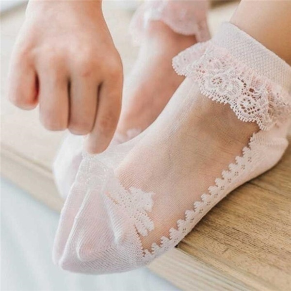 ถุงเท้าเด็กอ่อนลายลูกไม้ดอกไม้ - Unisex Baby Socks Non Slip บทวิจารณ์และราคา
