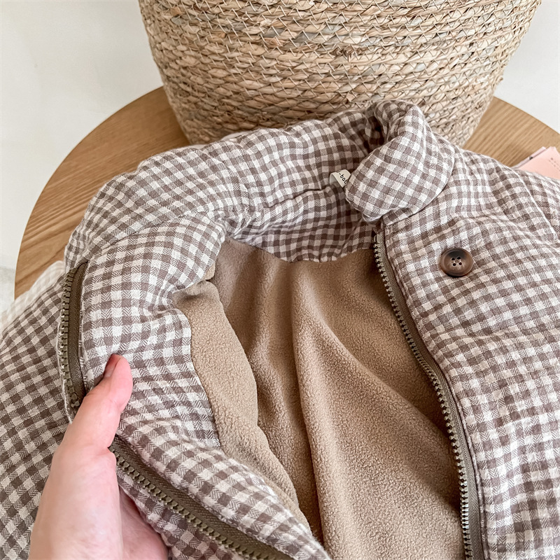 เสื้อแจ็คเก็ตเด็กผ้าลายตารางกิ - Toddler Boy Winter Fleece Jacket บทวิจารณ์และราคา