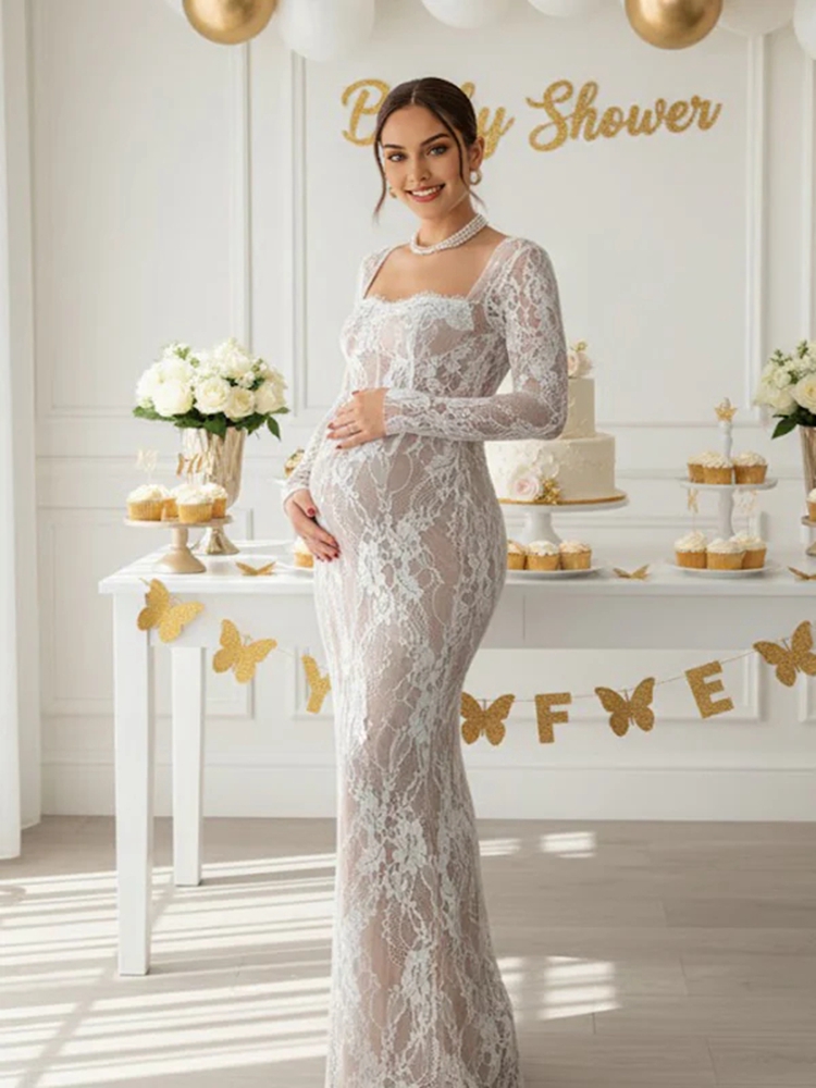 ชุดเดรสลูกไม้สำหรับถ่ายภาพคนท้ - Maternity Wear บทวิจารณ์และราคา