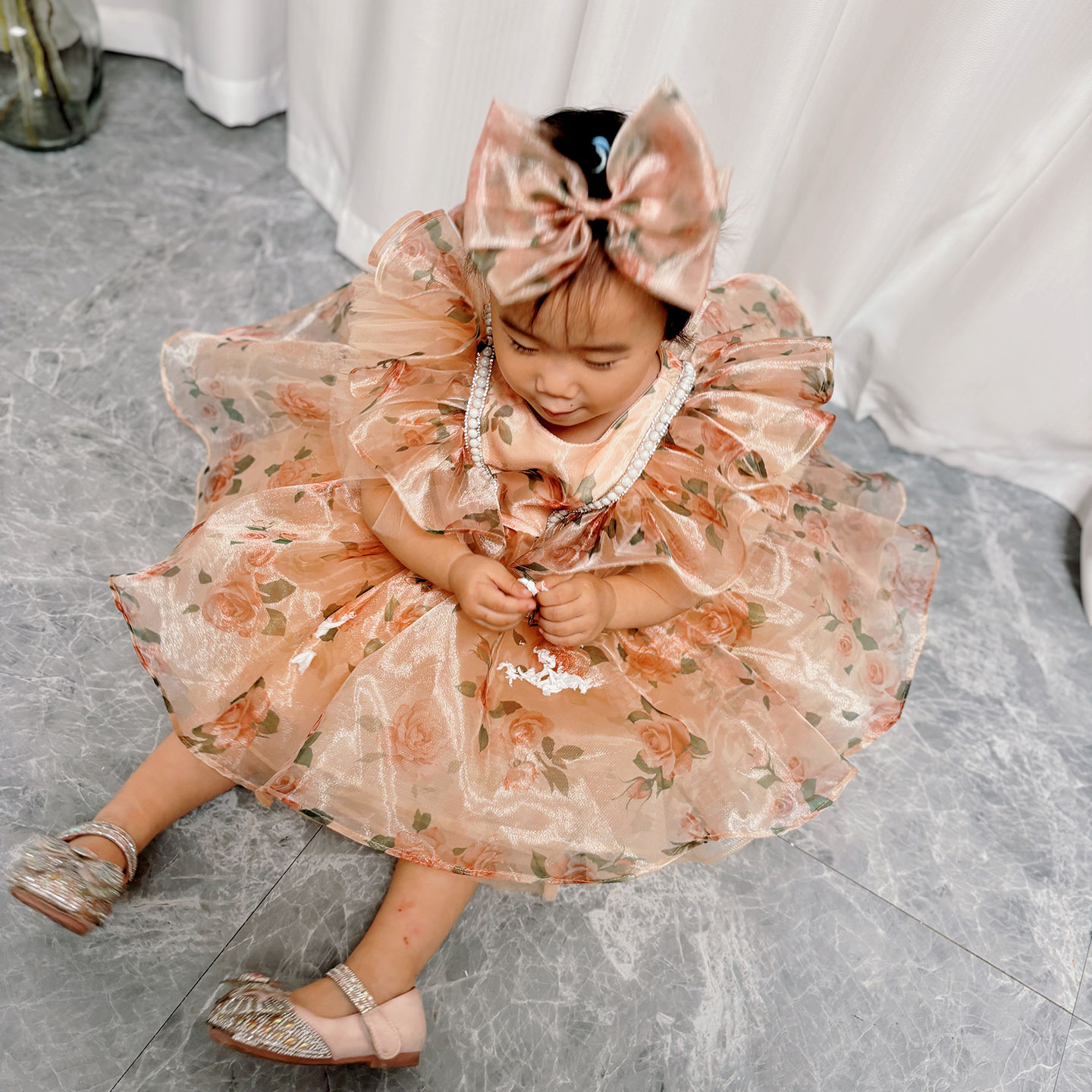 ชุดเดรสเด็กผู้หญิงสีแชมเปญสวยห - Toddler Girl Tulle Party Dress บทวิจารณ์และราคา