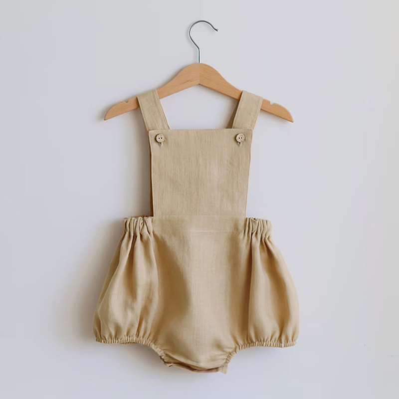 ชุดจั้มสูทเด็กผู้หญิงเด็กผู้ชา - Baby Summer Linen Sleeveless Jumpsuit บทวิจารณ์และราคา