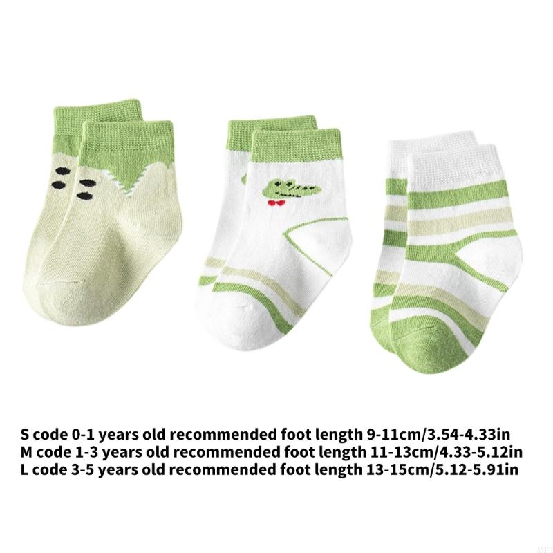 3 คู่ถุงเท้าเด็กทารกระบายอากาศ - Unisex Baby Socks Non Slip บทวิจารณ์และราคา